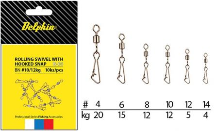 ROLLING SWIVEL WITH HOOKED SNAPvel.12