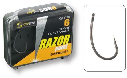 CS HOOK SHORT CURVE SHANK BARBLESS 8